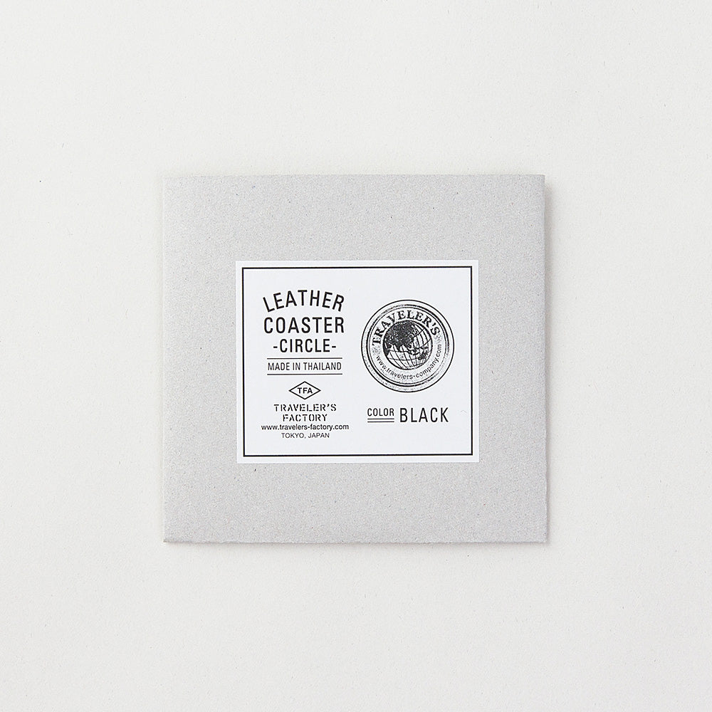 TF Leather Coaster Circle Black