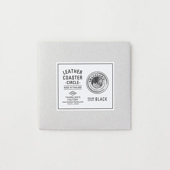 TF Leather Coaster Circle Black