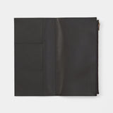 Leather Zipper Case Black (Regular Size)