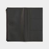 Leather Zipper Case Black (Regular Size)