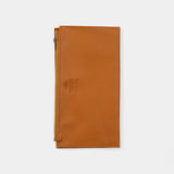 Leather Zipper Case Brown (Regular Size)