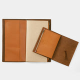 Leather Zipper Case Brown (Passport Size)