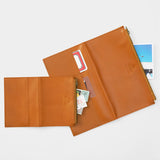 Leather Zipper Case Brown (Passport Size)