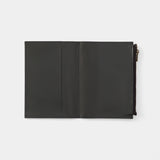 Leather Zipper Case Black (Passport Size)