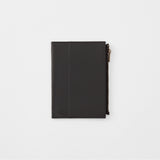 Leather Zipper Case Black (Passport Size)