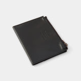 Leather Zipper Case Black (Passport Size)