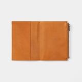 Leather Zipper Case Brown (Passport Size)