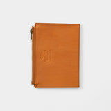 Leather Zipper Case Brown (Passport Size)
