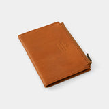 Leather Zipper Case Brown (Passport Size)