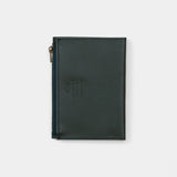 Leather Zipper Case Blue (Passport Size)