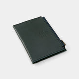 Leather Zipper Case Blue (Passport Size)
