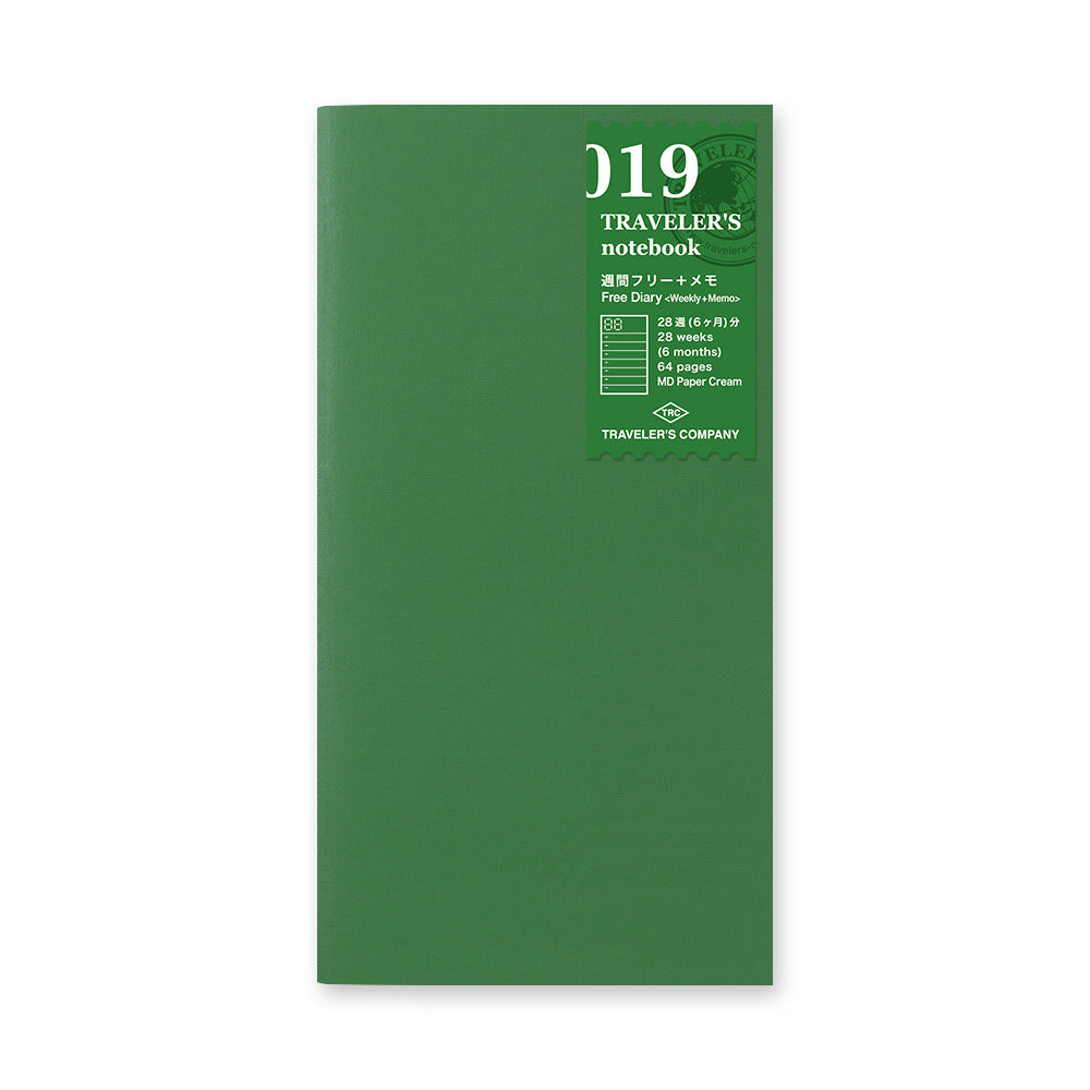 TRAVELER'S notebook 019 Free Diary Weekly + Memo Planner | Regular Size TRAVELER'S notebook 019 Free Diary Weekly + Memo Planner | Regular Size
