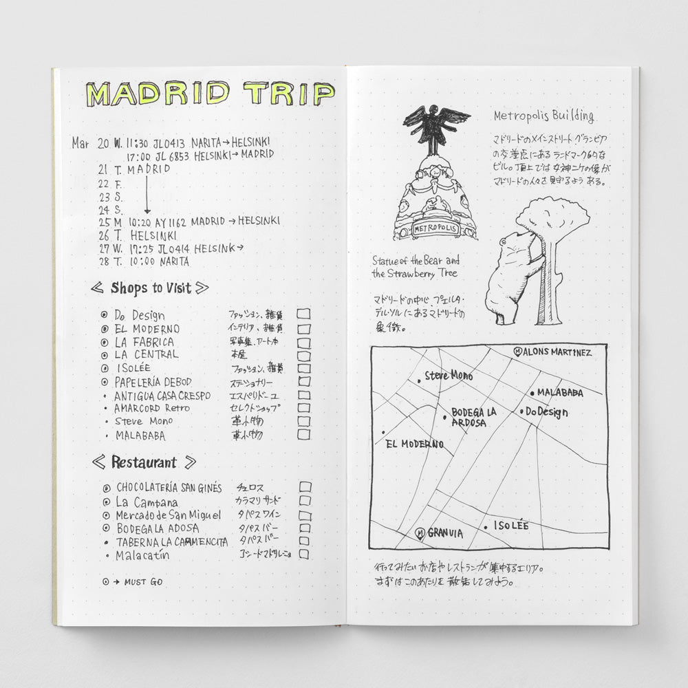 SET of 3 - Dot Grid - A5 Travelers Notebook Insert - Fauxdori Midori Insert  - Bulk Book Bundle - Green TN Insert A5 Dotted - Dots - N389