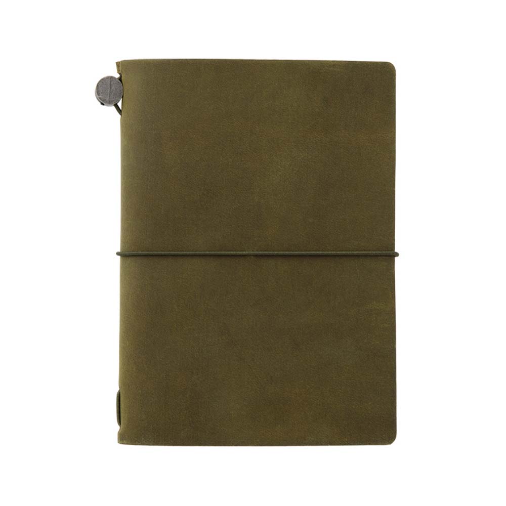 TRAVELER'S COMPANY Accessories- Leather Pen Holder in Olive — Two